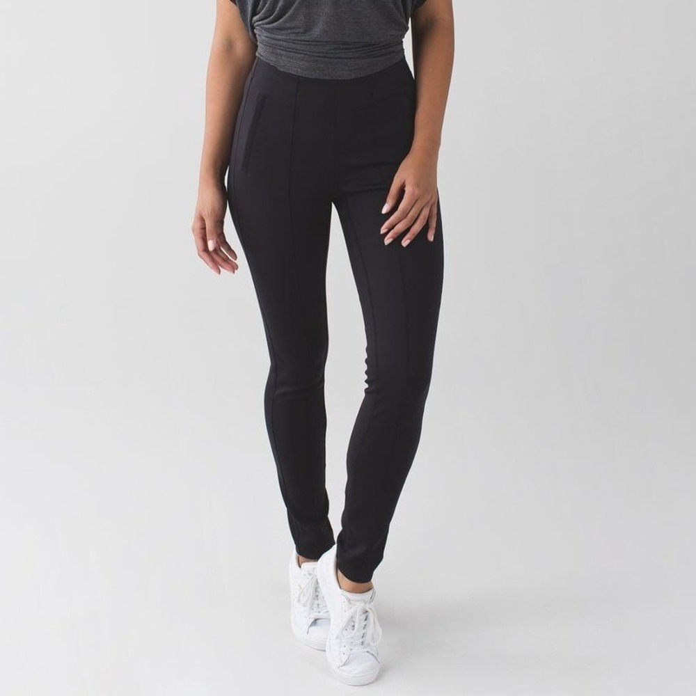 Lululemon Black &go Everywhere Pant Skinny Zip Pockets Stretch Size 4